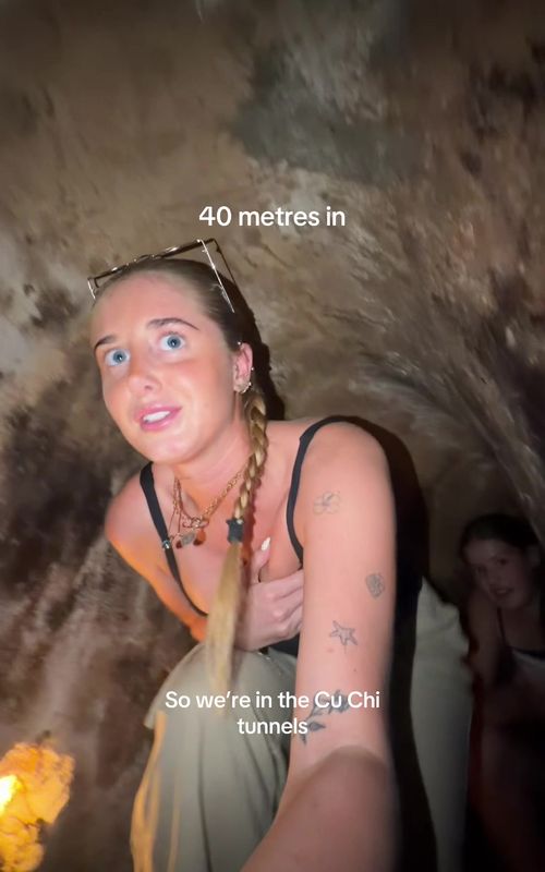 come with me to the Vietnamese war tunnels except in every clip the tunnel gets smaller - TikTok hook example