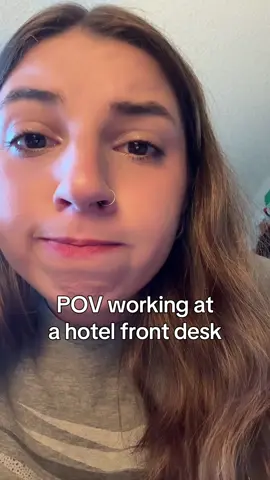 POV working at a hotel front desk - TikTok hook example