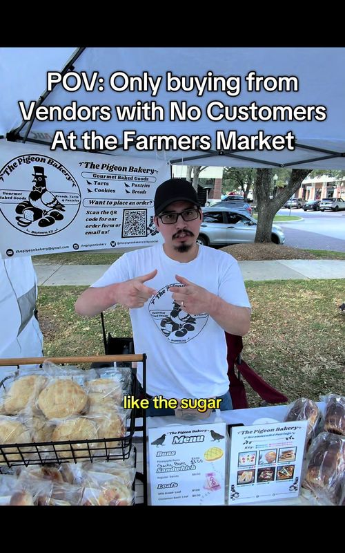 POV: Only buying from Vendors with No Customers At the Farmers Market - TikTok hook example