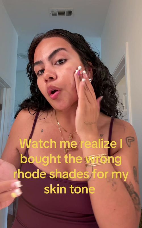 Watch me realize I bought the wrong rhode shades for my skin tone - TikTok hook example