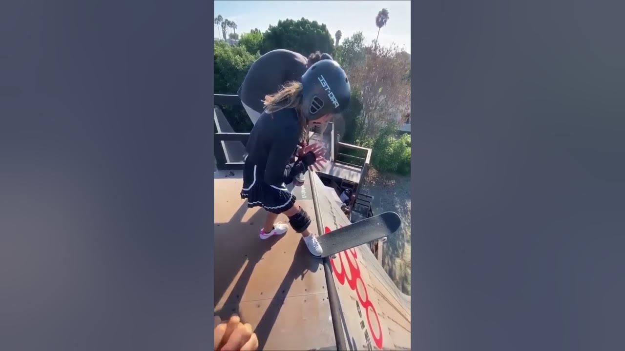 When Tony Hawk helped Sky Brown to face her fear and go down the mega ramp ❤️👏 | #shorts