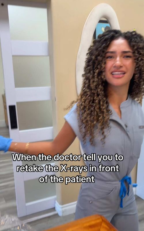 When the doctor tell you to retake the X-rays in front of the patient - TikTok hook example