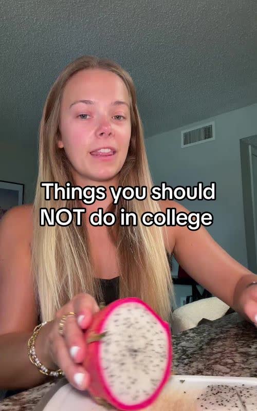 Things you should not do in college. And please take it from me, I'm currently working on my Masters. - TikTok hook example