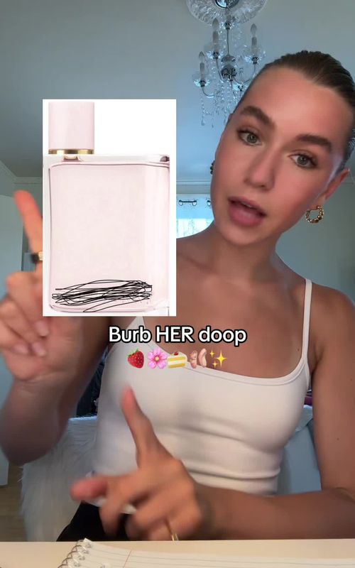 If you guys are obsessed with Burberry Her, but you don't want to spend almost $300 on a full size, have no fear. I found the dupe. - TikTok hook example