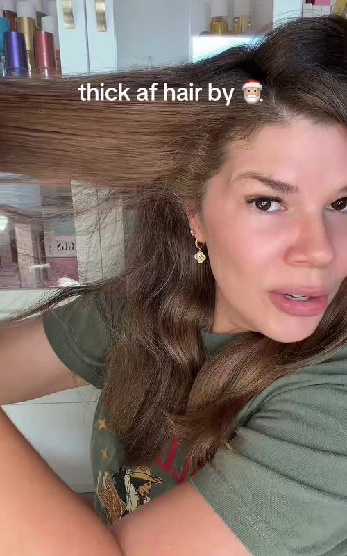 I'm gonna show you how to thicken your hair by Christmas. - TikTok hook example