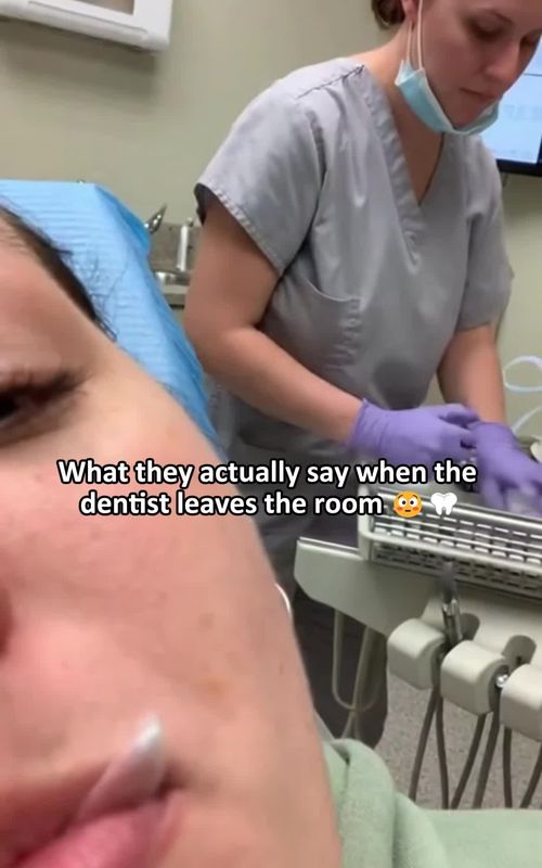 What they actually say when the dentist leaves the room - TikTok hook example