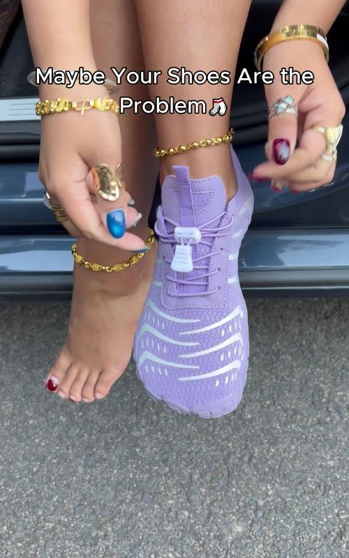 Turns out I wasn't picky about shoes. I just hated feeling squeezed into them. That's what made me try barefoot shoes. - TikTok hook example