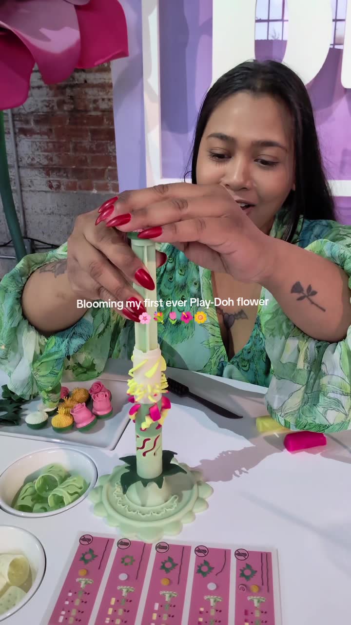 Blooming my first ever Play-Doh flower - TikTok hook example
