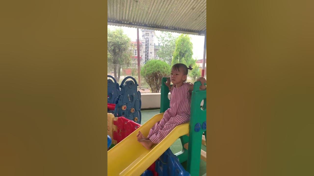 Cute baby enjoying in slide 🛝 #viral #shorts #youtubeshorts #aarorakhadka