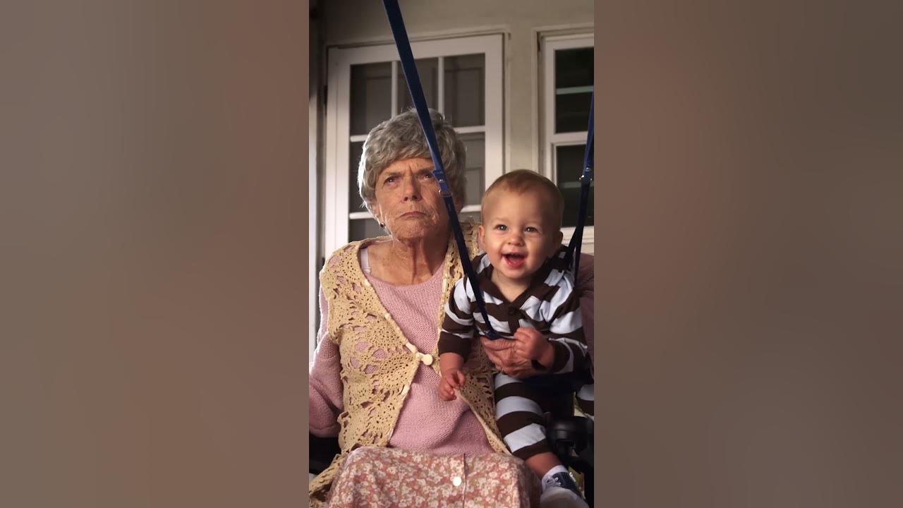 Would you do this with your kid? Watch Grandma Slingshot This Baby! #shorts
