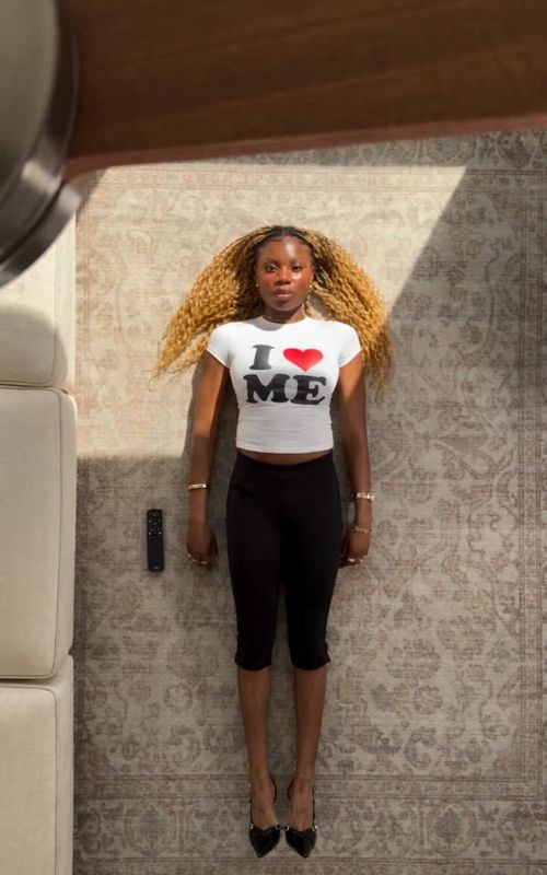 Ceiling fan outfit transition TikTok trend example by @iamsarahbea