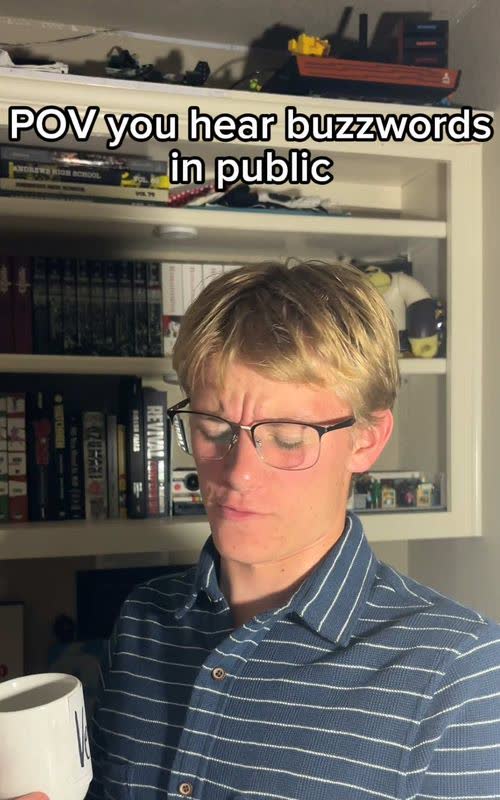 POV you hear buzzwords in public - TikTok hook example