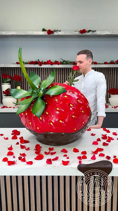 Chocolate covered Strawberry! 🍓🍫 The perfect Valantine's day gift! #amauryguichon #ValentinesDay